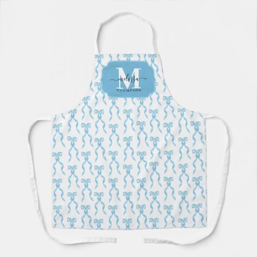 Fancy Waterverf Blue Bow Pattern Schort (Voorkant)