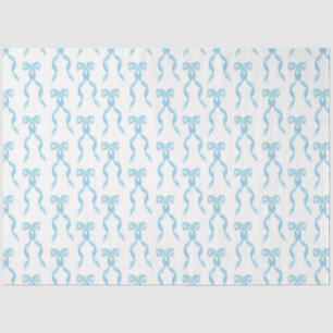 Fancy Waterverf Blue Bow Pattern Tissuepapier