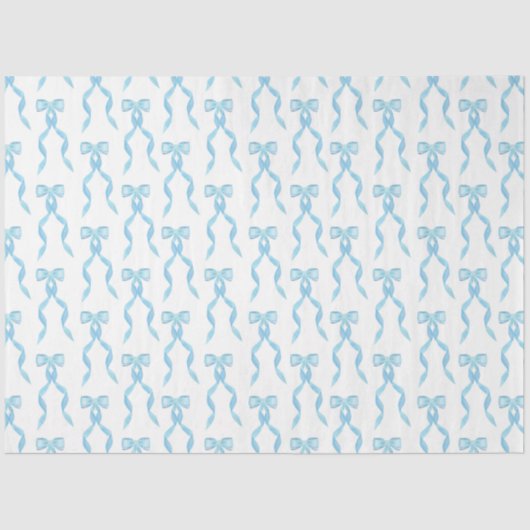 Fancy Waterverf Blue Bow Pattern Tissuepapier (Voorkant)