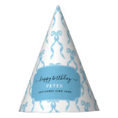 Fancy Waterverf Blue Bow Verjaardag Feesthoedjes (Voorkant)