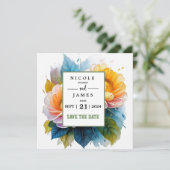Fancy Waterverf Floral Save The Date (Staand voorkant)