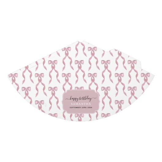 Fancy Waterverf Pink Bow verjaardagsfeestje Feesthoedjes (Voorkant)