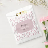 Fancy Waterverf Roze strikpatroon Bedankzakje (Gezegeld)