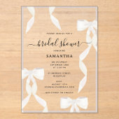 Fancy Waterverf witte boog formeel Vrijgezellenfee Acryl Uitnodigingen (Voorkant)