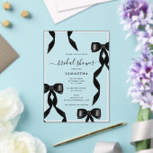 Fancy Waterverf Zwarte Strik Formele Bruidsdouche Acryl Uitnodigingen (Insitu (Huwelijk))
