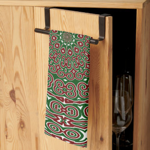 Fancy Weelderige Maximalistische Groovy Kerst Mand Theedoek