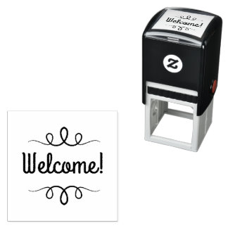 Fancy Welcome Text with Fzwaarishes Zelfinktende Stempel