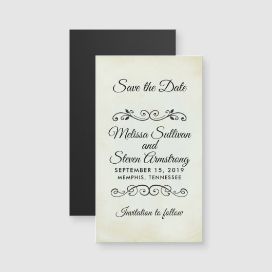 Fancy Western Bruiloft Bewaar de Datum (Voorkant / Achterkant)