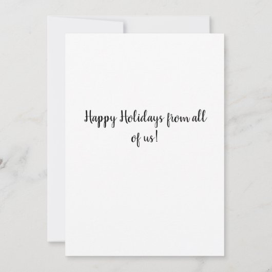 Fancy White Cat & Poinsettia Holiday Kaart (Achterkant)