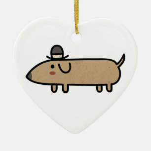 Fancy Wiener Dog met Pet Keramisch Ornament