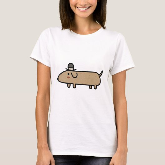 Fancy Wiener Dog met Pet T-shirt (Voorkant)