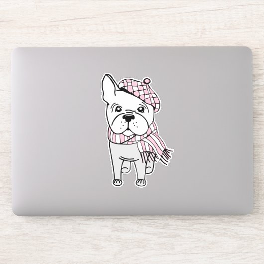 Fancy winterhond Sticker vinylwijn (Computer)