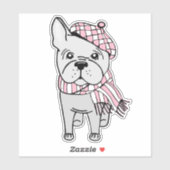 Fancy winterhond Sticker vinylwijn (Vel)