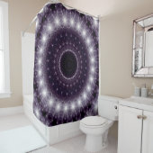 Fancy wit en zwart loopvlakpatroon douchegordijn (In situ)