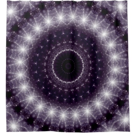 Fancy wit en zwart loopvlakpatroon douchegordijn (Voorkant)