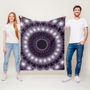 Fancy, wit en zwart rond oppervlak fleece deken