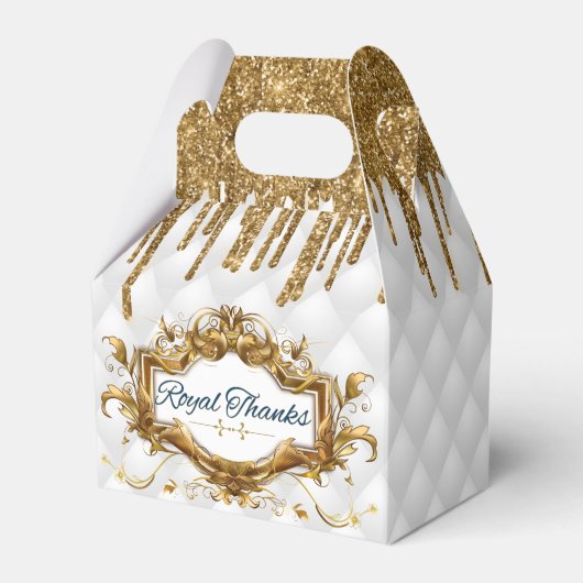 Fancy wit|Glitter Royal African Prince Bedankdoosjes (Voorkant Zijde)