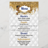 Fancy wit|Gold Drip Glitter African Prince Menu (Voorkant)