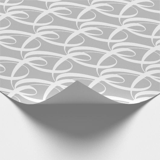 Fancy Wit Samenhorigheidssymbool op Zilveren Bruil Cadeaupapier (Hoek)