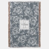 Fancy witte bladeren met schuifwiel - op maat deken (Voorkant Verticaal)