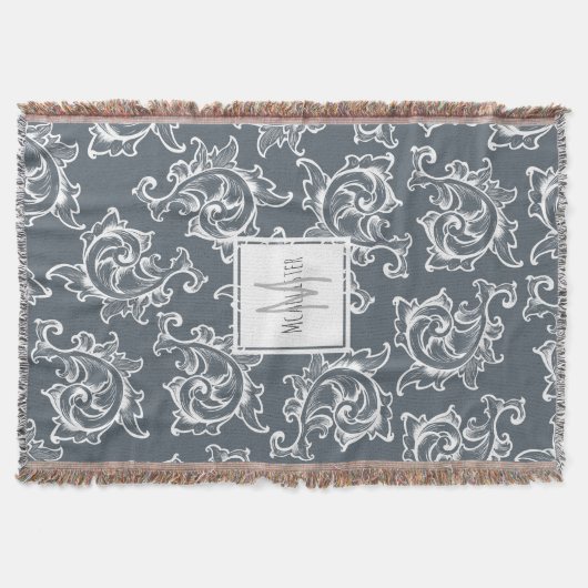 Fancy witte bladeren met schuifwiel - op maat deken (Voorkant)