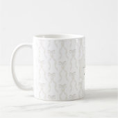 Fancy witte boog monogram koffiemok (Links)