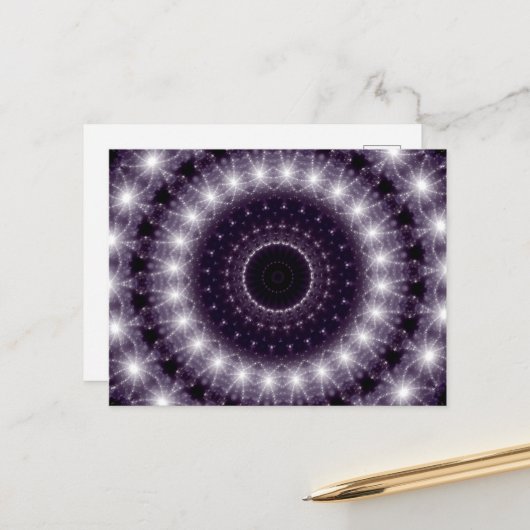 Fancy, witte en zwarte rand briefkaart (Voorkant / Achterkant in situ)