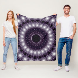 Fancy, witte en zwarte rand fleece deken