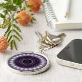 Fancy, witte en zwarte rand sleutelhanger (Zijkant)