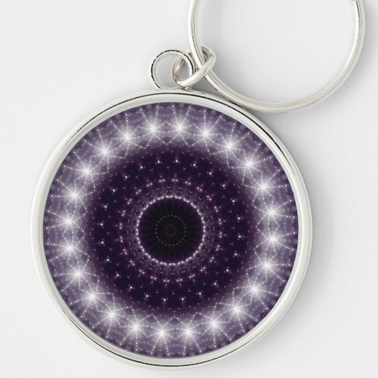 Fancy, witte en zwarte rand sleutelhanger (Voorkant)