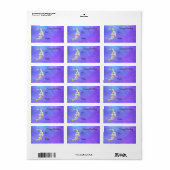 Fancy witte maan gezicht Paarse lucht Etiket (Full Sheet)