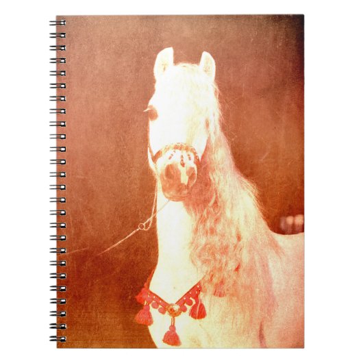 Fancy witte Pony zigeunerstijl Notitieboek (Voorkant)