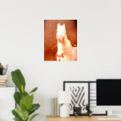 Fancy witte Pony  zigeunerstijl Poster (Thuiskantoor)