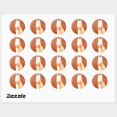 Fancy witte Pony  zigeunerstijl Ronde Sticker (Vel)