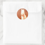 Fancy witte Pony  zigeunerstijl Ronde Sticker (Tas)