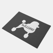 Fancy Witte Standaard Poedel Hond Silhouet Custom Deurmat (Schuin)