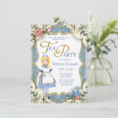 Fancy Wonderland Tea Party Kaart (Staand voorkant)