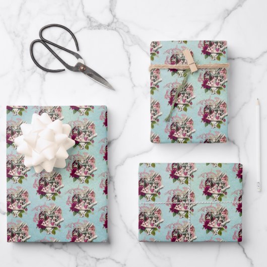 Fancy Wonderland White Rabbit Inpakpapier Vel (Voorkant)