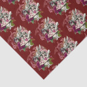 Fancy Wonderland White Rabbit on Red Tissuepapier (Detail)