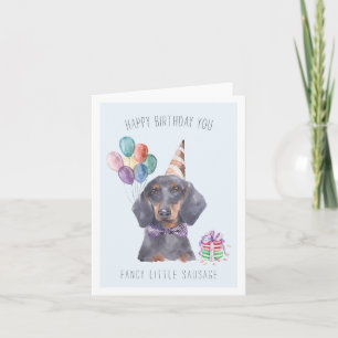 Fancy worst   Cute Dachshund Birthday Card Kaart