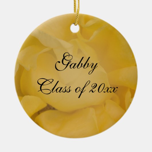 Fancy Yellow Rose Afstuderen Foto Keramisch Ornament (Voorkant)