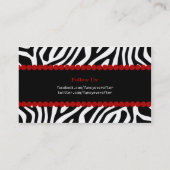 Fancy Zebra afdrukken Visitekaartje (Achterkant)