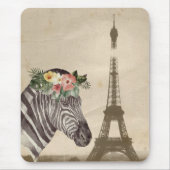 Fancy Zebra- en Eiffeltoren Muismat (Voorkant)