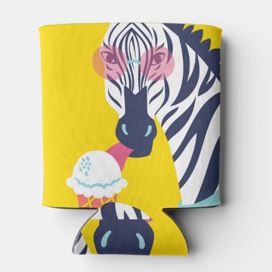 Fancy Zebra: Roze Zonnebril . Blikjeskoeler (Achterkant)