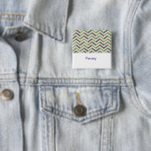 Fancy Zigzagpatroon Buttonnen | Stijlvolle geometr Vierkante Button 5,1 Cm (In situ)