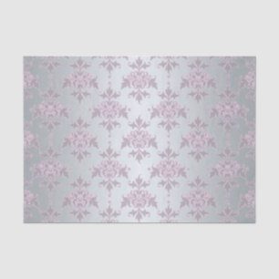 Fancy zilveren en roze/Paarse Damask Tissuepapier