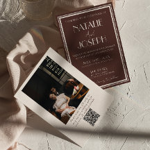 Fancy Zwart Crème Oud Geld QR Code Foto Bruiloft