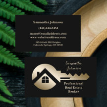 Fancy zwart met Gold Key Real Estate Visitekaartje