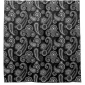 Fancy Zwart Paisley Douchegordijn (Voorkant)
