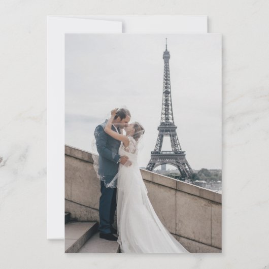 Fancy zwart-witscriptfoto | We zijn getrouwd Kaart (Achterkant)